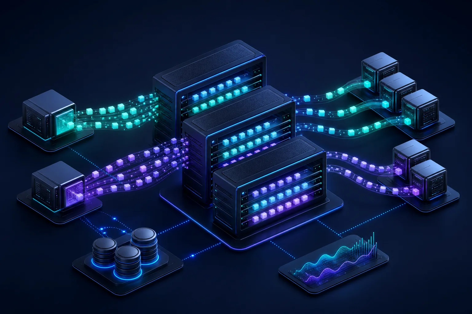 Producer gửi message vào cụm Kafka ba broker và nhiều consumer group nhận dữ liệu