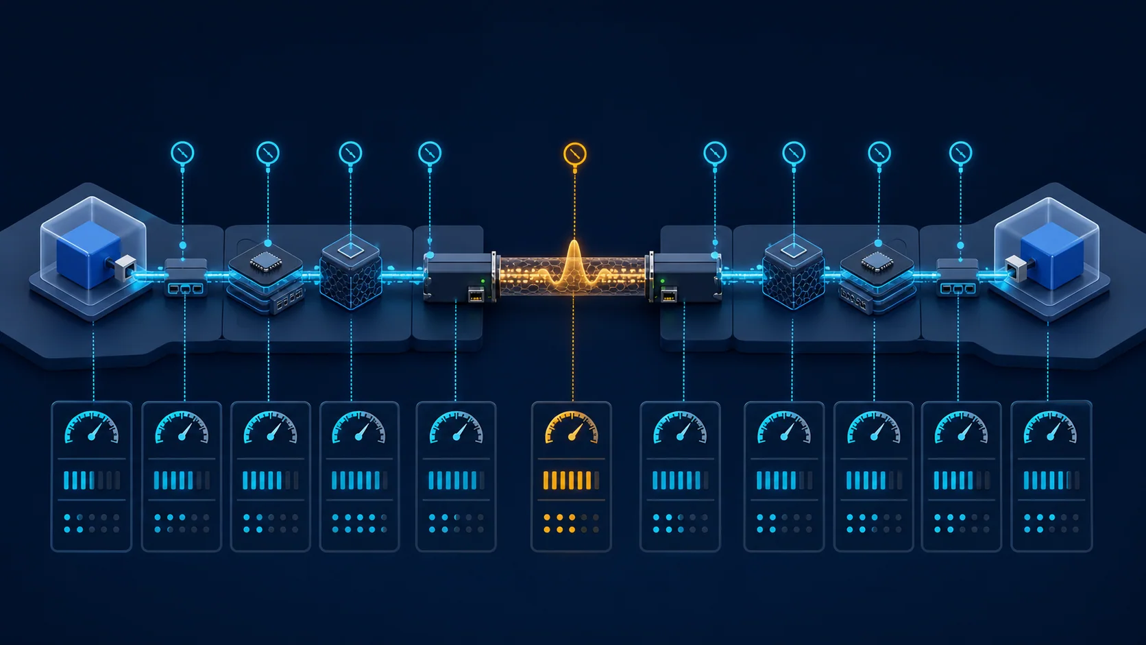 Các điểm đo liên tiếp giúp khoanh vùng latency, queue và packet loss trên Kubernetes datapath.