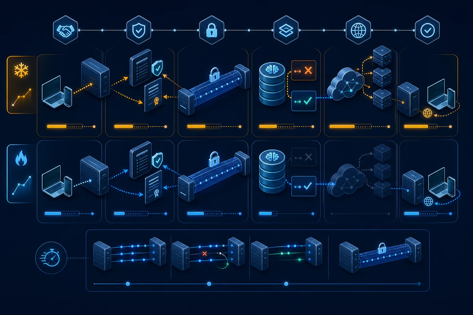 Thành phần latency của một truy vấn DNS mã hóa.