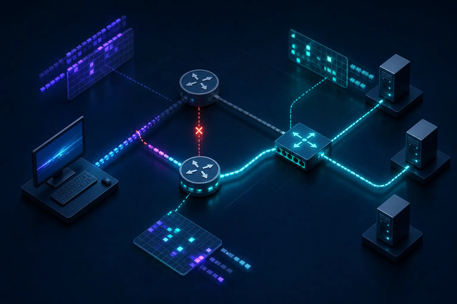 Data plane chuyển từ router chính sang router dự phòng sau sự cố