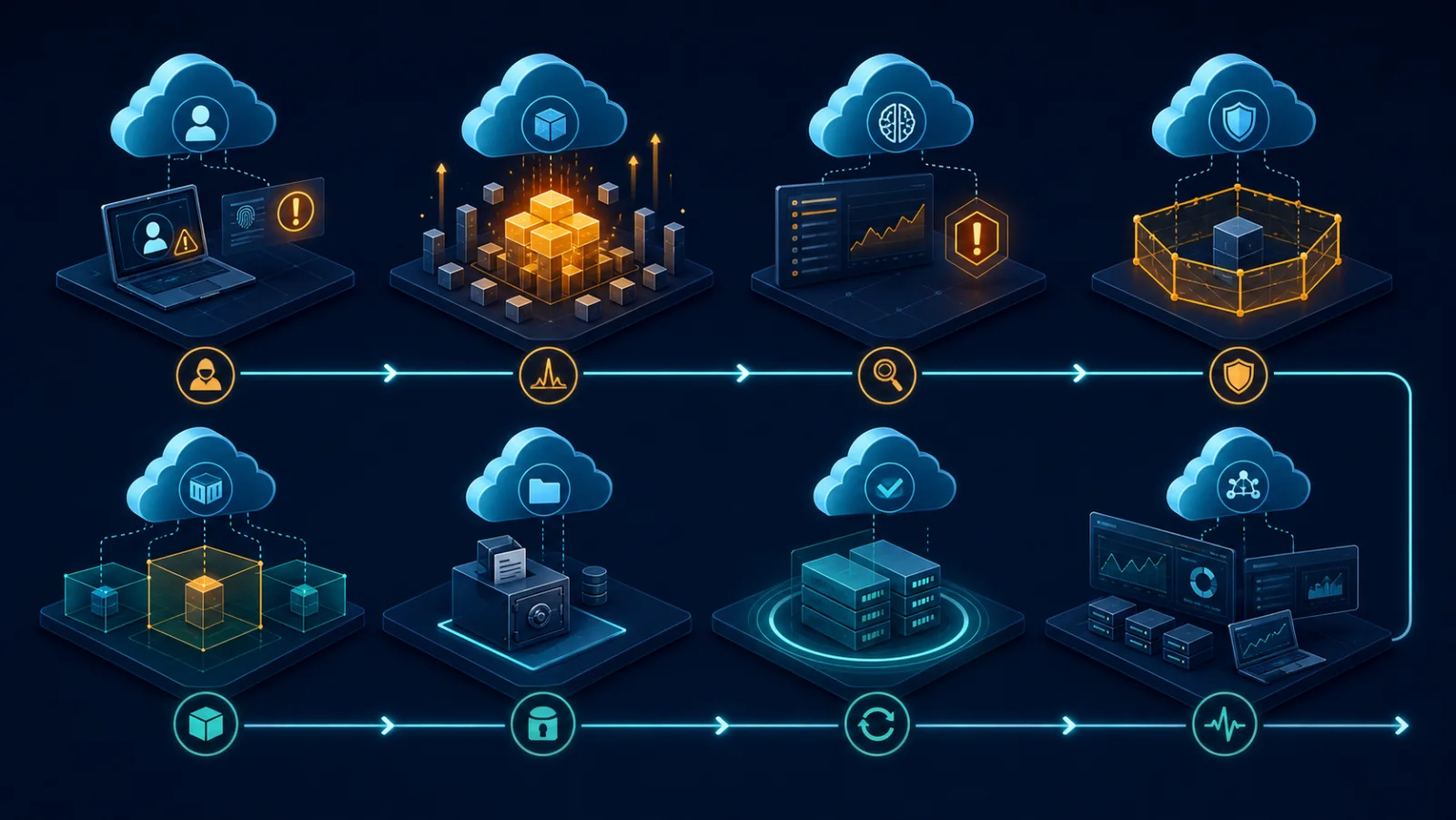 Timeline phát hiện, cô lập, bảo toàn bằng chứng và phục hồi cloud workload