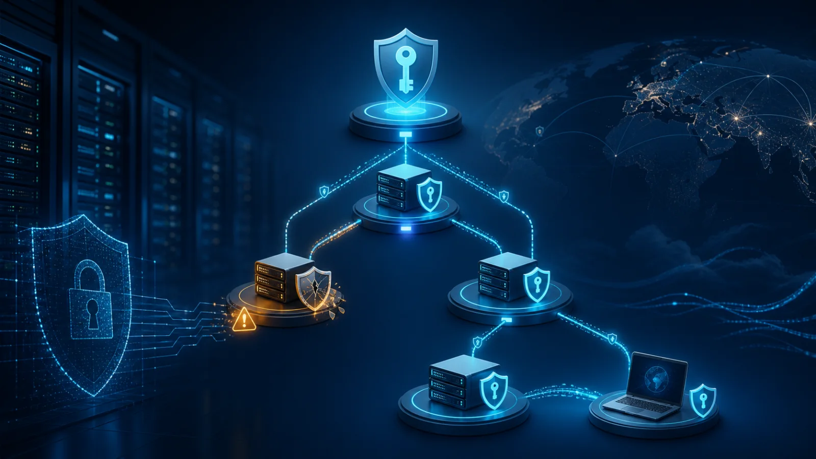 Topology kiểm thử DNSSEC gồm authoritative DNS, parent zone, recursive resolver, client và các điểm packet capture