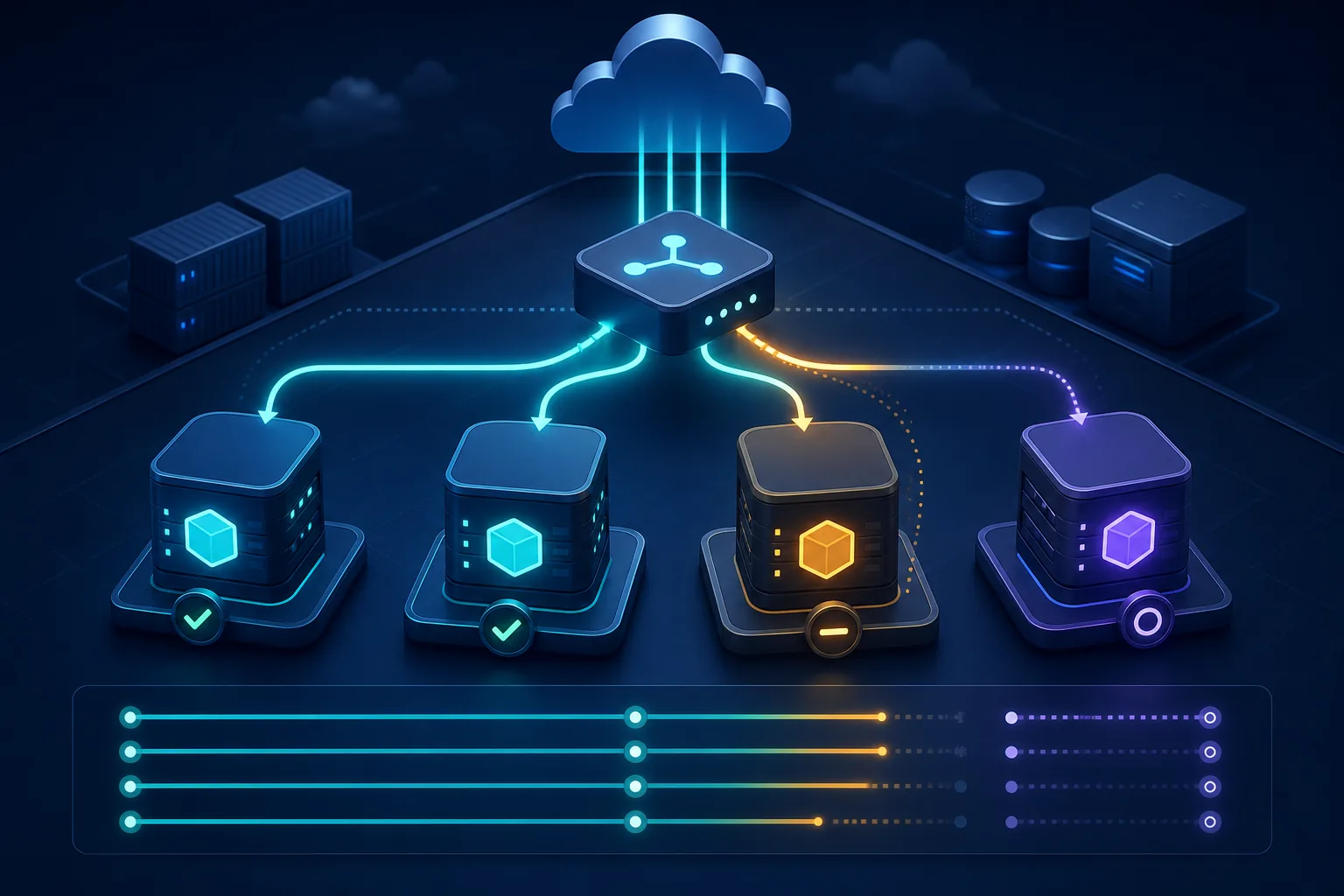 Load balancer chuyển lưu lượng khỏi instance đang draining trong rolling deployment