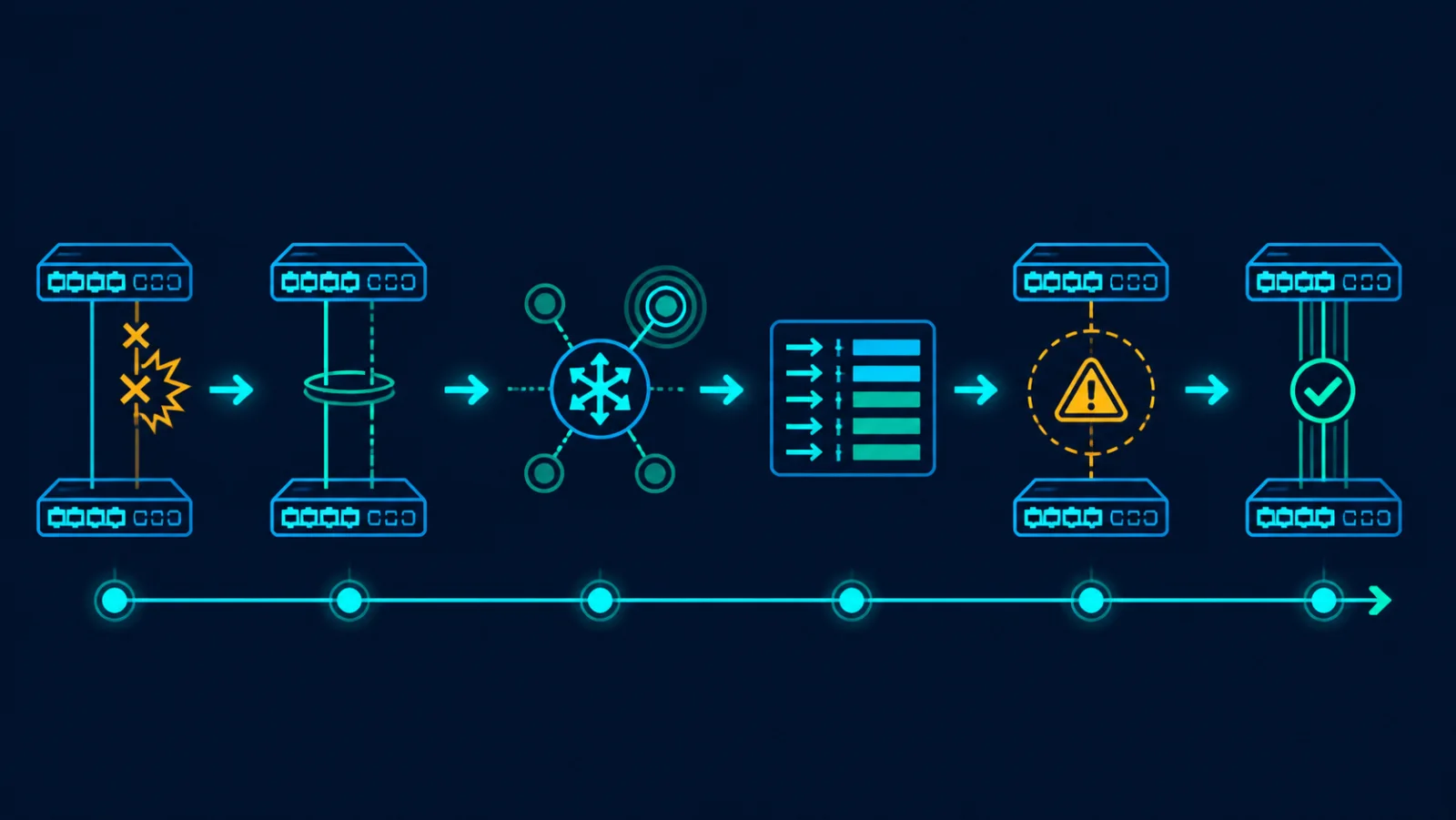 Dòng thời gian tương quan control plane với packet loss trong EVPN multihoming