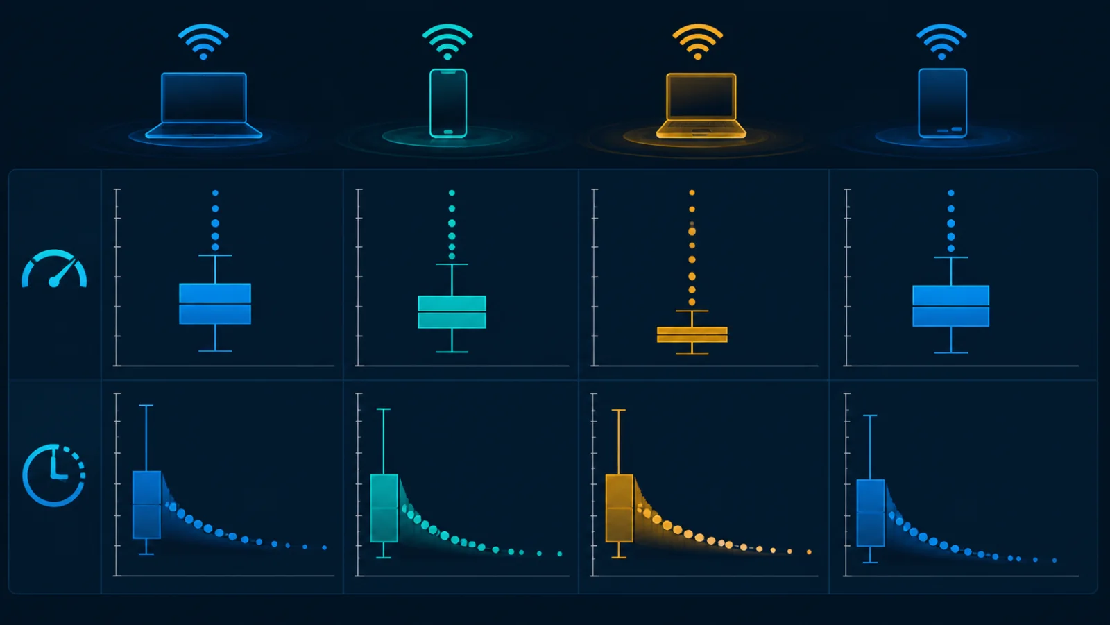 Phân bố airtime, throughput và độ trễ giữa các nhóm Wi-Fi client