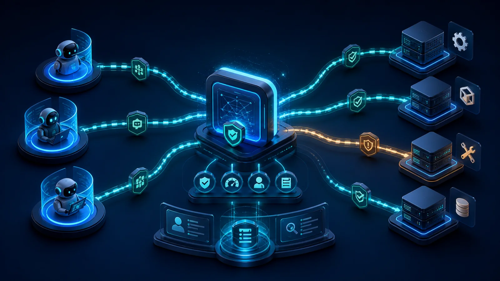 AI agent gọi nhiều MCP tool qua Apigee gateway với policy và quota riêng theo operation