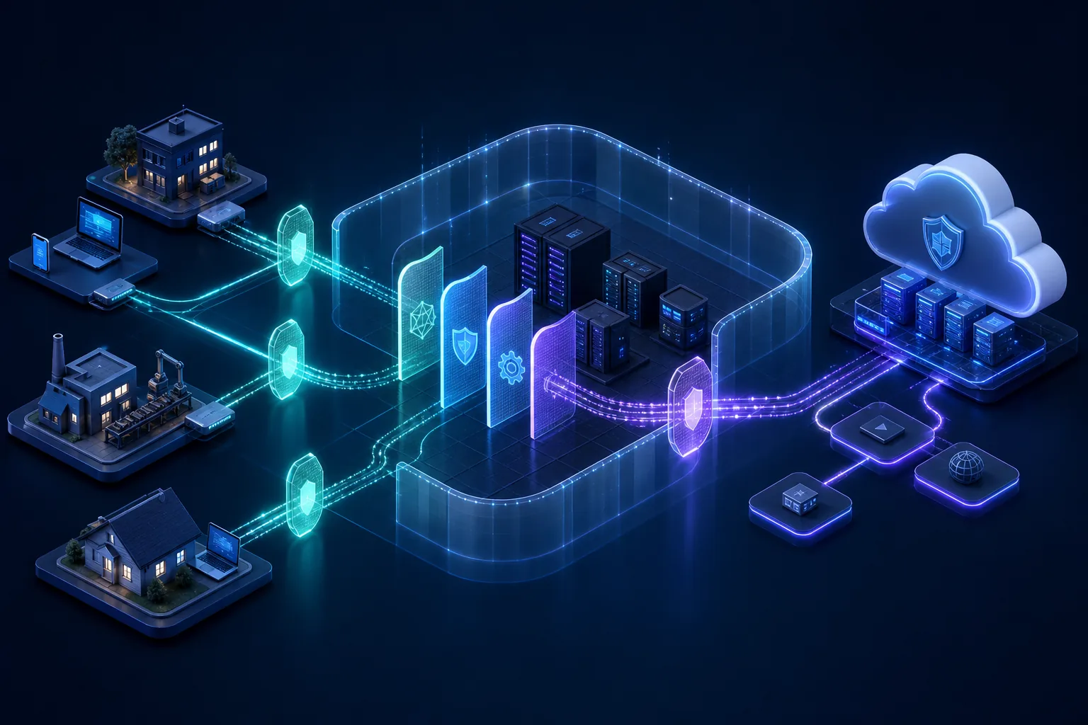 Luồng policy chọn thực thi bảo mật tại local hoặc cloud