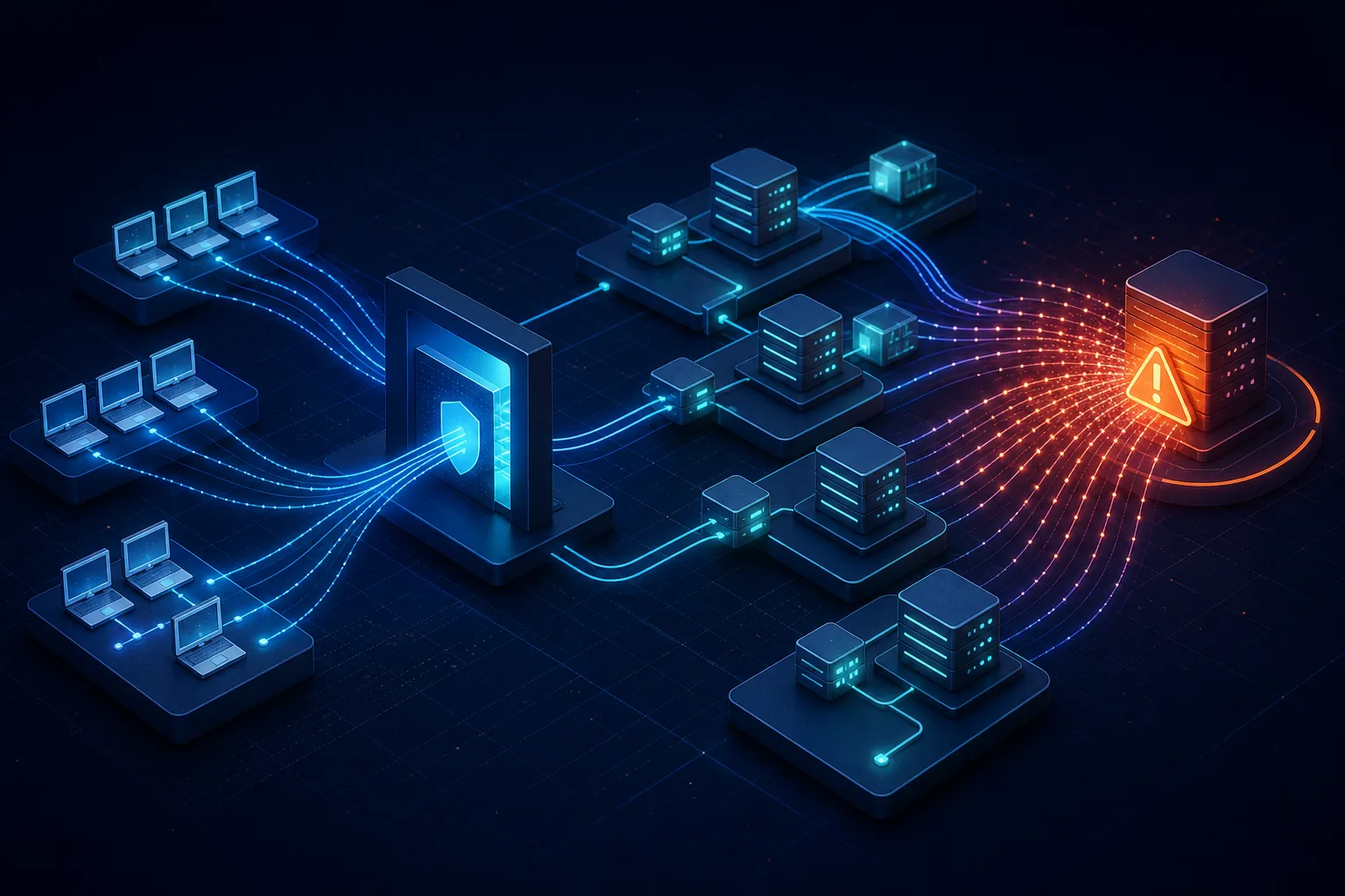 Topology kiểm thử API với load generator, gateway, service và dependency được chèn lỗi