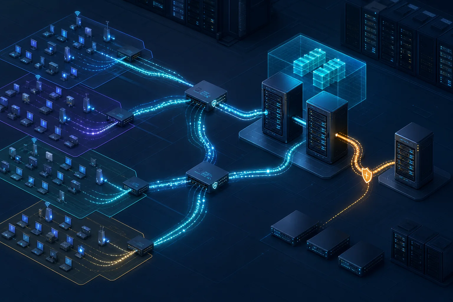 Nhiều client DHCP qua relay tới cặp DHCP server dự phòng