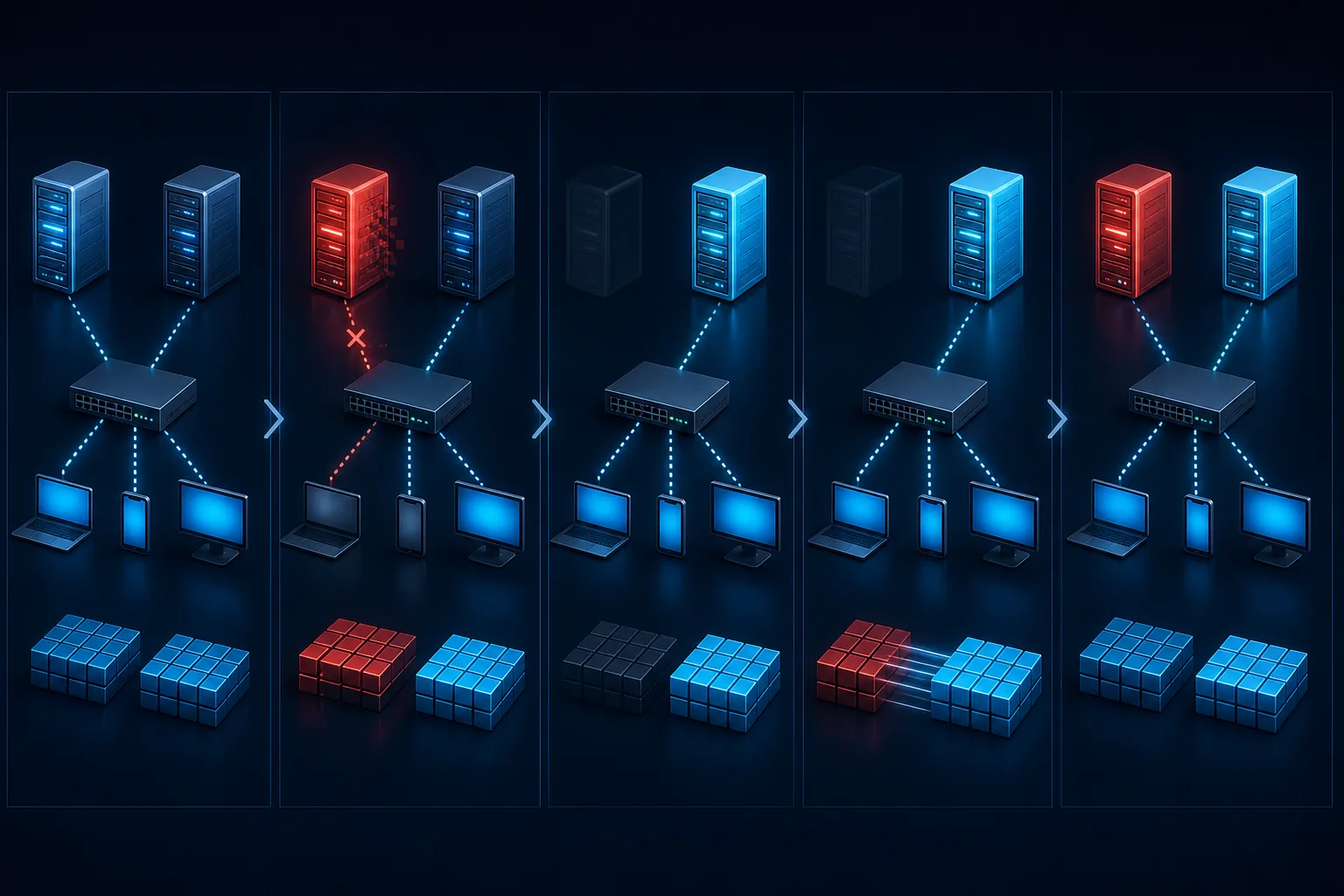 Timeline DHCP failover và phục hồi lease state