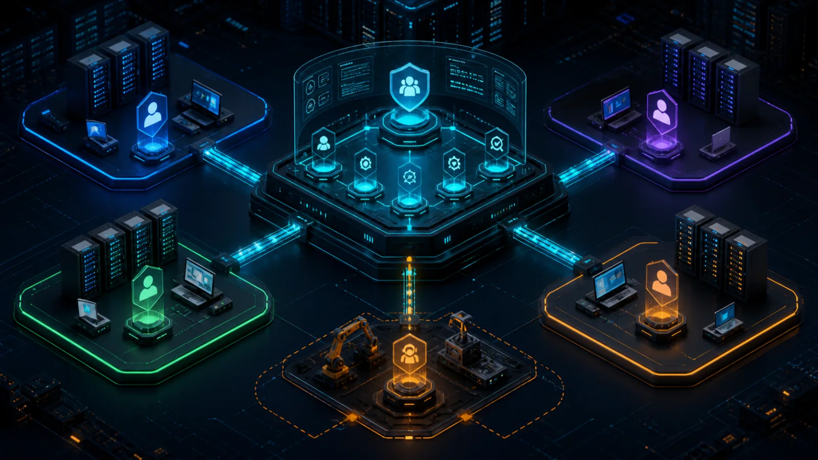 MSP quản lý nhiều tenant với danh tính người dùng, thiết bị và machine identity được kiểm thử chính sách riêng biệt