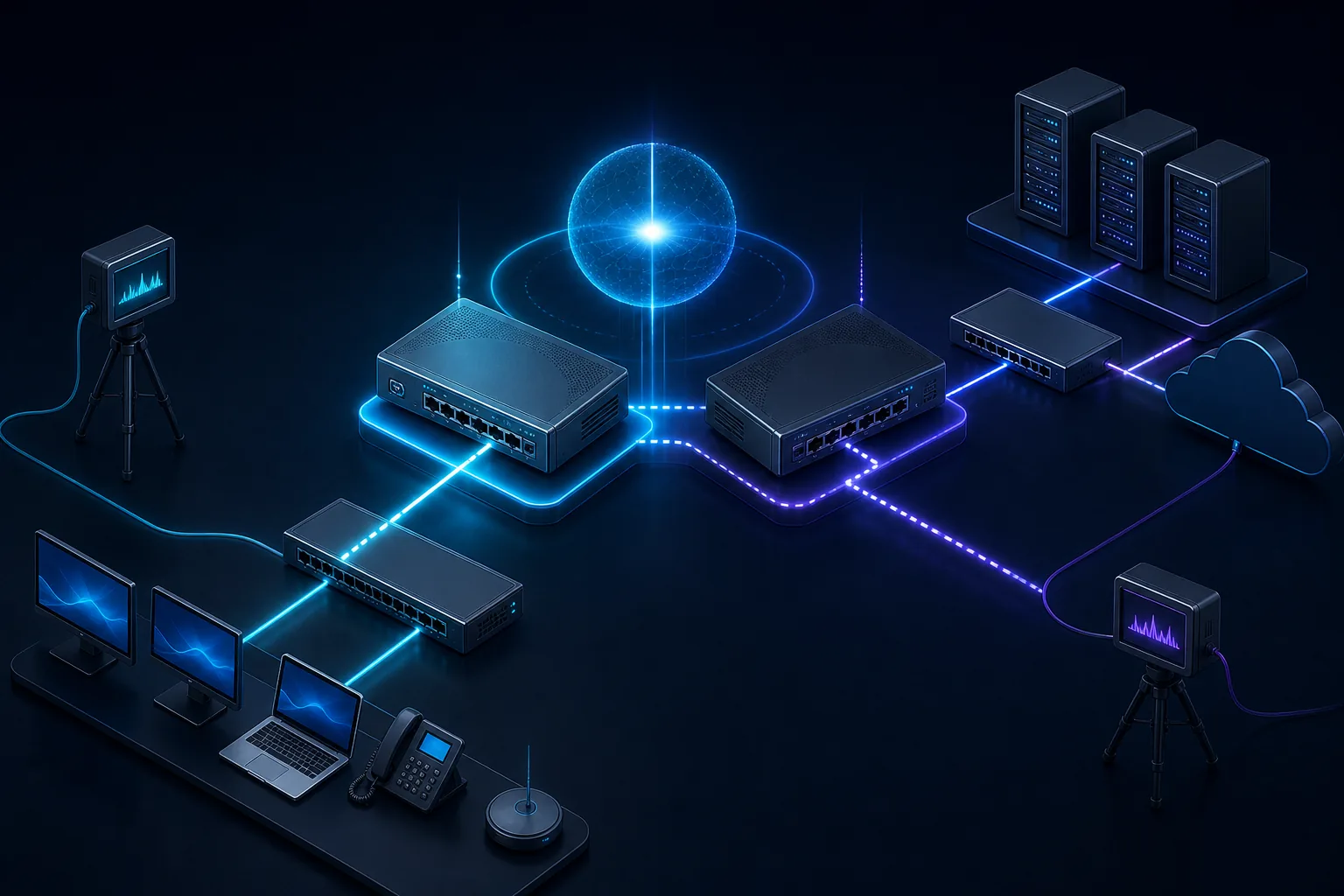 Hai router dự phòng chia sẻ virtual IP làm default gateway cho nhiều host kiểm thử