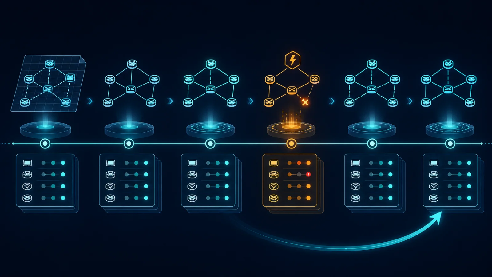 Timeline kiểm thử transaction và rollback cấu hình mạng
