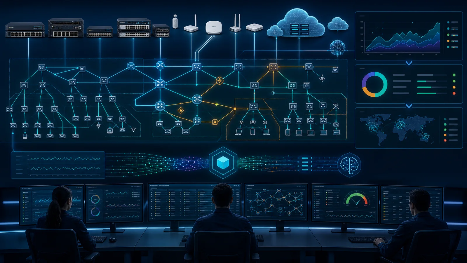 Nền tảng discovery lập bản đồ mạng đa hãng, đối chiếu inventory, topology, telemetry và readiness cho workload AI
