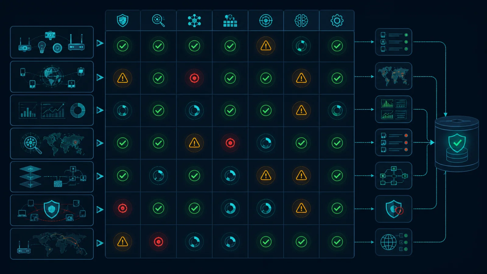 Ma trận kiểm chứng inventory, telemetry, segmentation và containment cho IoT