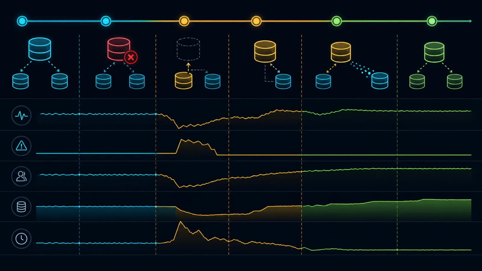 Timeline kiểm thử Redis failover và phục hồi dịch vụ