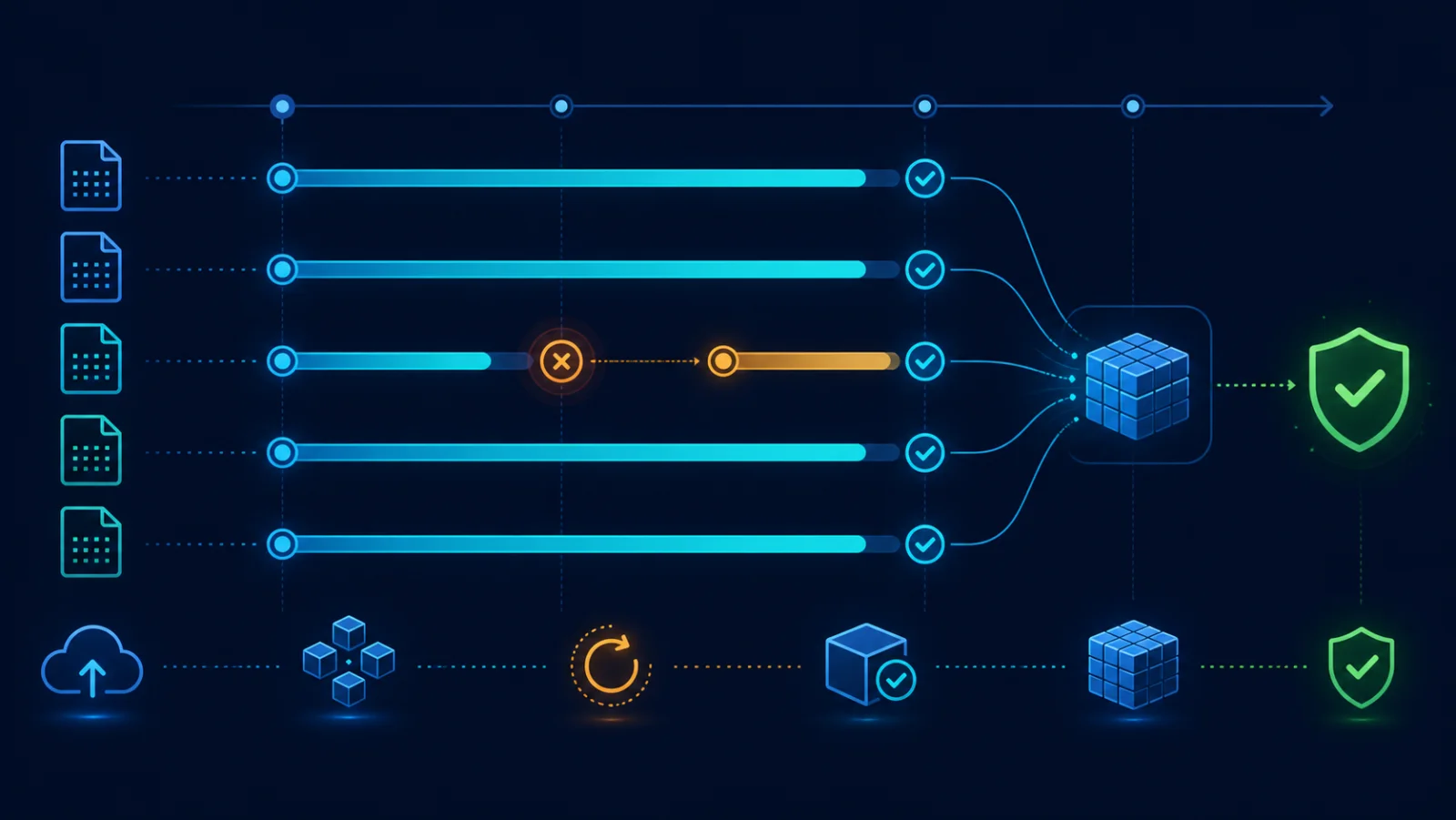 Timeline multipart retry và xác minh data integrity