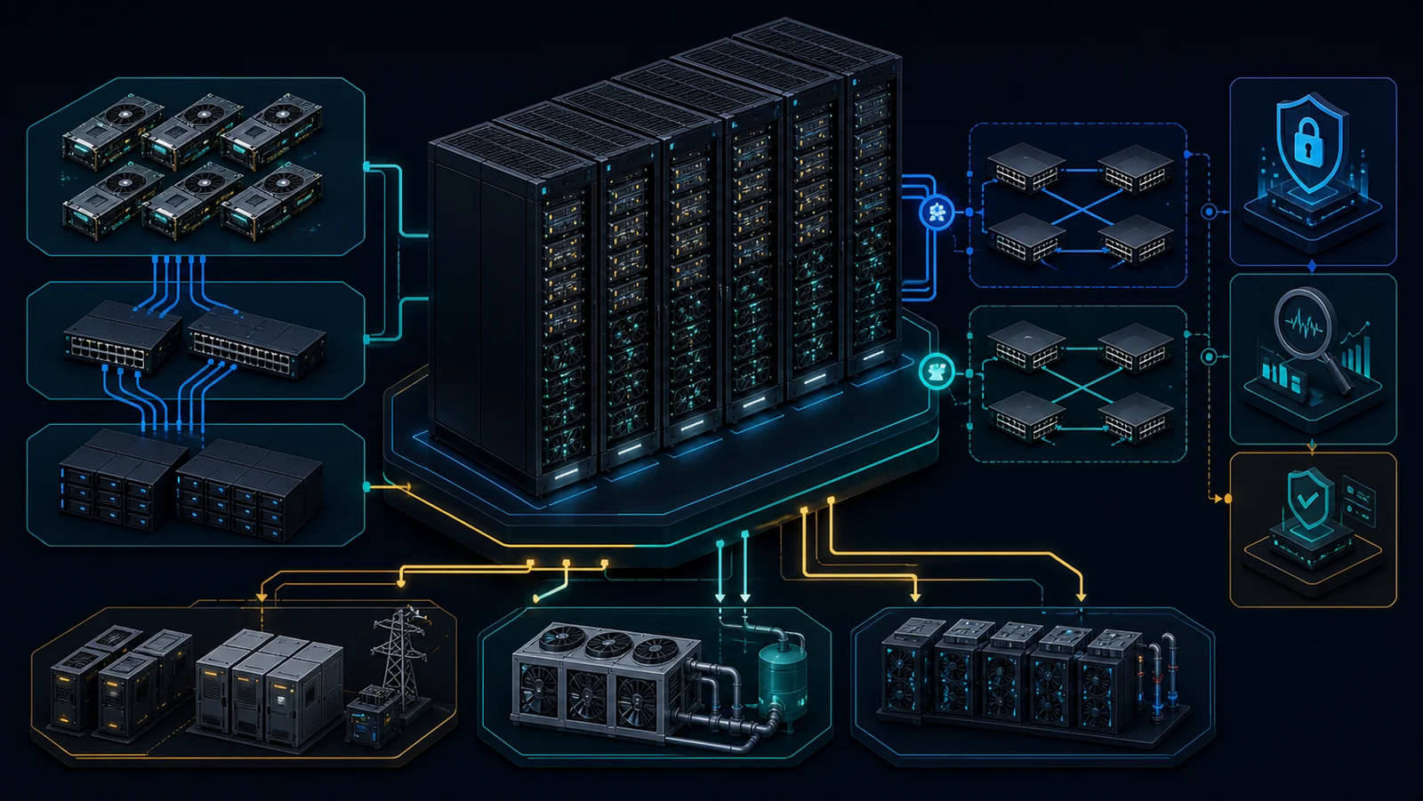 Rack AI gồm compute GPU DPU storage và hai lớp Ethernet fabric được kiểm chứng từ thiết kế tới vận hành