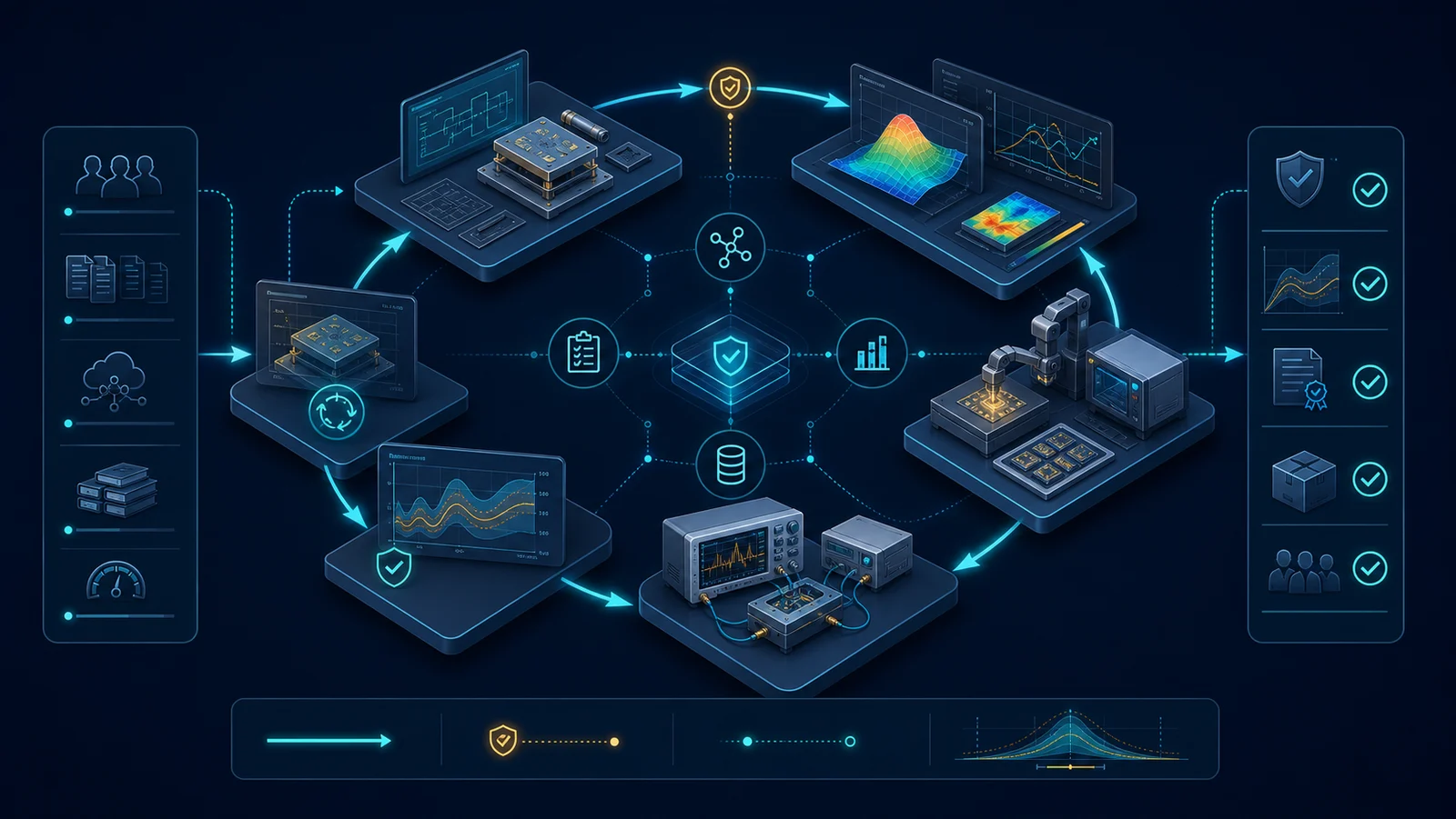 Vòng lặp kiểm chứng thiết kế, mô phỏng, chế tạo, đo lường và tương quan cho workflow EDA THz.