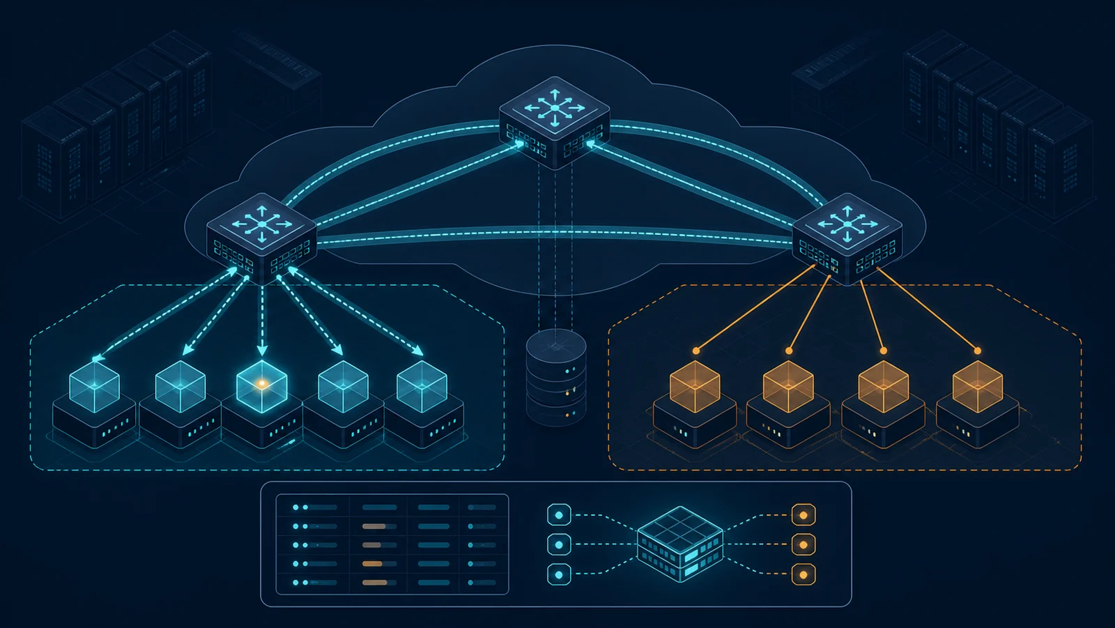 Nhiều VTEP EVPN-VXLAN sao chép broadcast unknown-unicast multicast theo VNI với ARP suppression