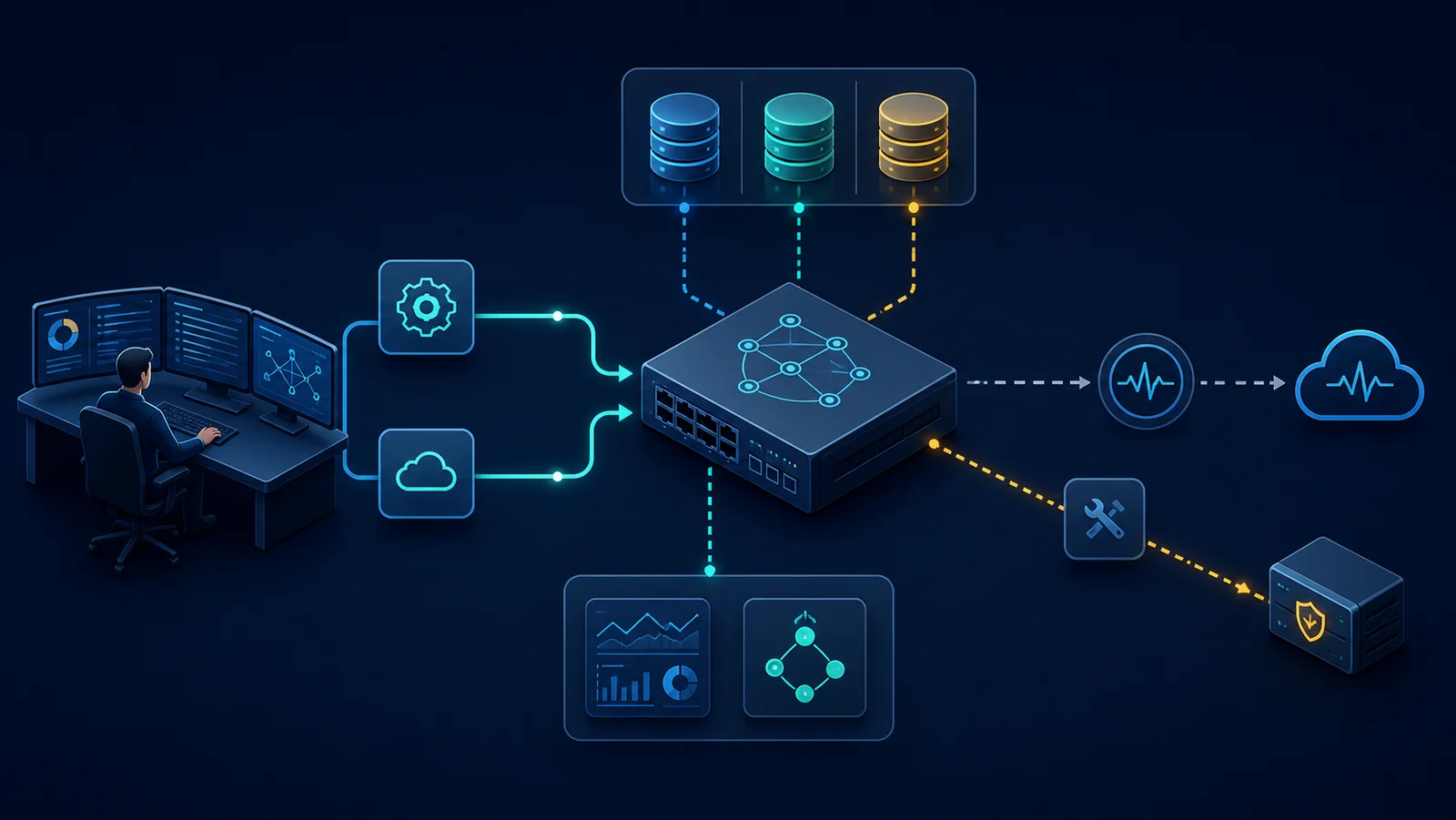 Minh họa: Topology kiểm thử transaction cấu hình và bằng chứng dịch vụ.