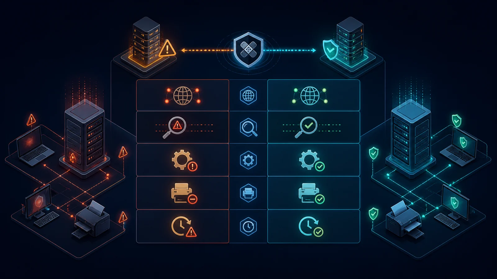 Minh họa: Ma trận validation PaperCut Emergency Patch Release 3 (bản tích lũy thay thế Release 3).