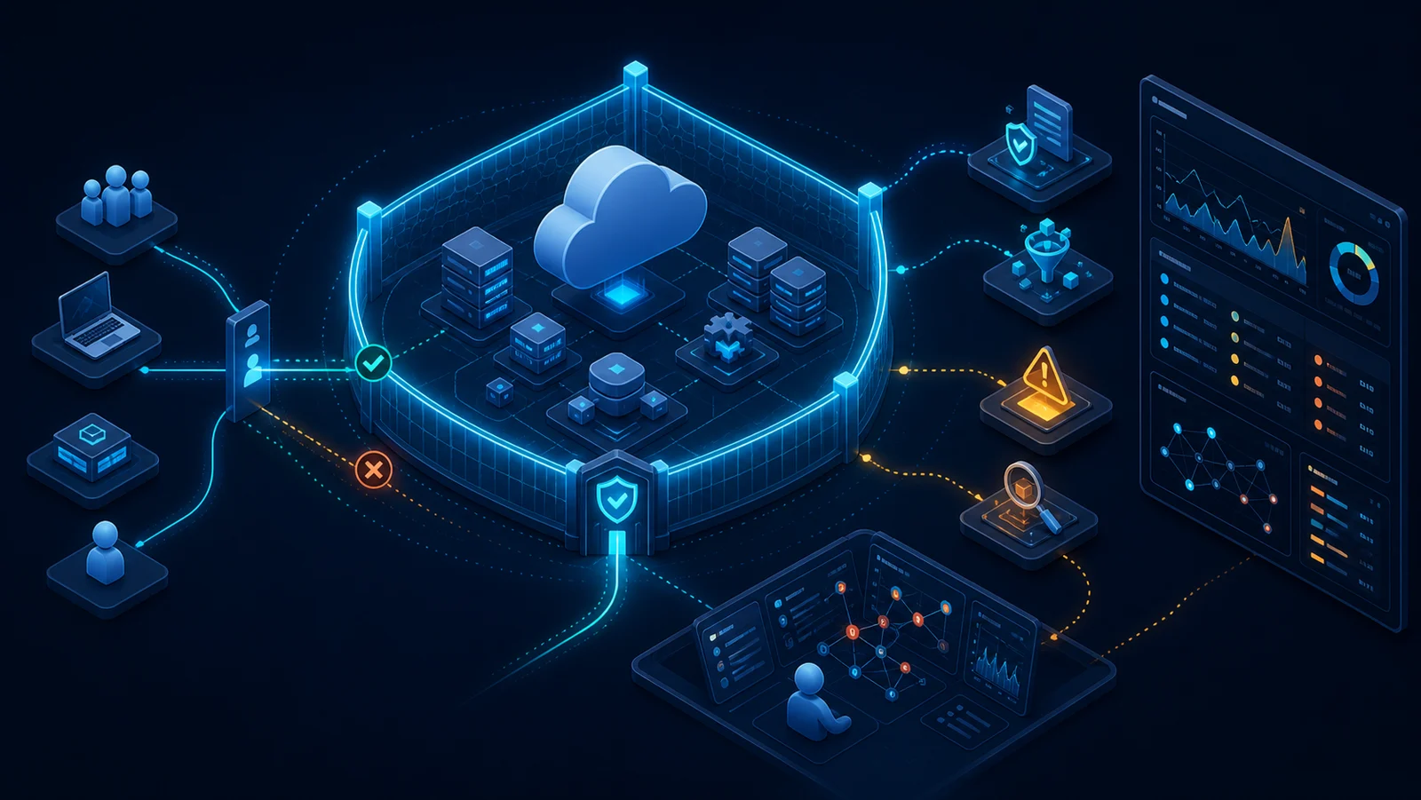 VPC Service Controls perimeter với audit log, violation analyzer, dashboard và luồng kiểm thử truy cập