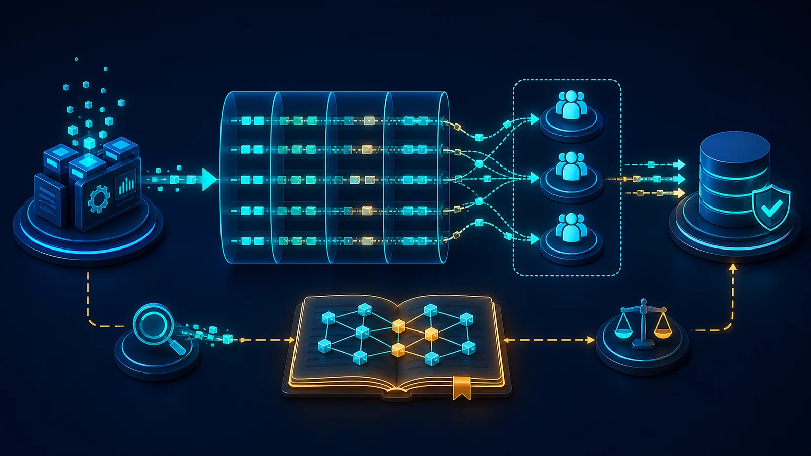 Minh họa: Topology load test Kafka consumer group với bộ đối soát end-to-end