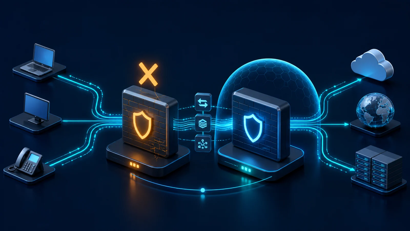 Minh họa: Timeline firewall HA từ mất node đến phục hồi session và policy