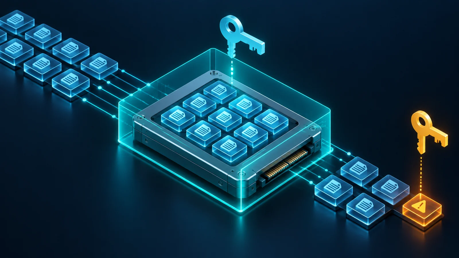 Các data unit của thiết bị lưu trữ được mã hóa XTS-AES và kiểm thử theo boundary