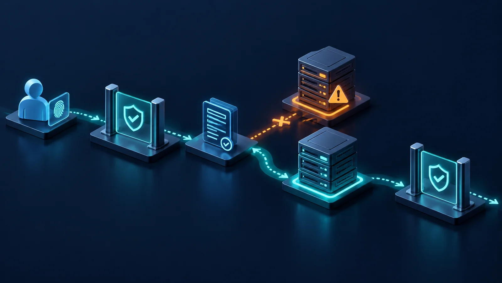 Minh họa: Chuỗi xác thực, phân quyền, accounting và chuyển server khi timeout; không biểu thị thời gian đo.