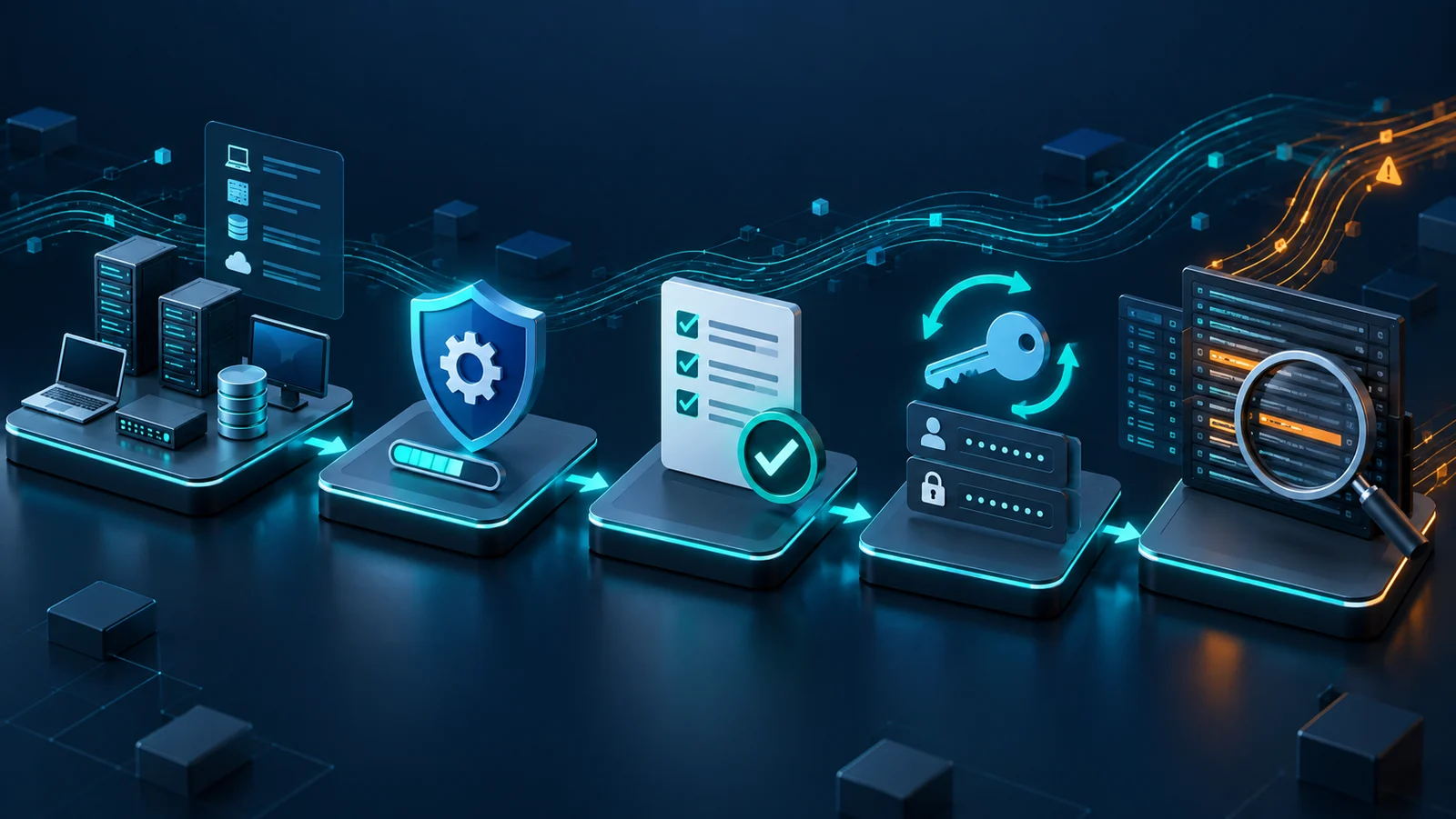 Minh họa: Quy trình inventory, patch, xác minh, xoay credential và điều tra log; không phải bằng chứng hệ thống đã an toàn.
