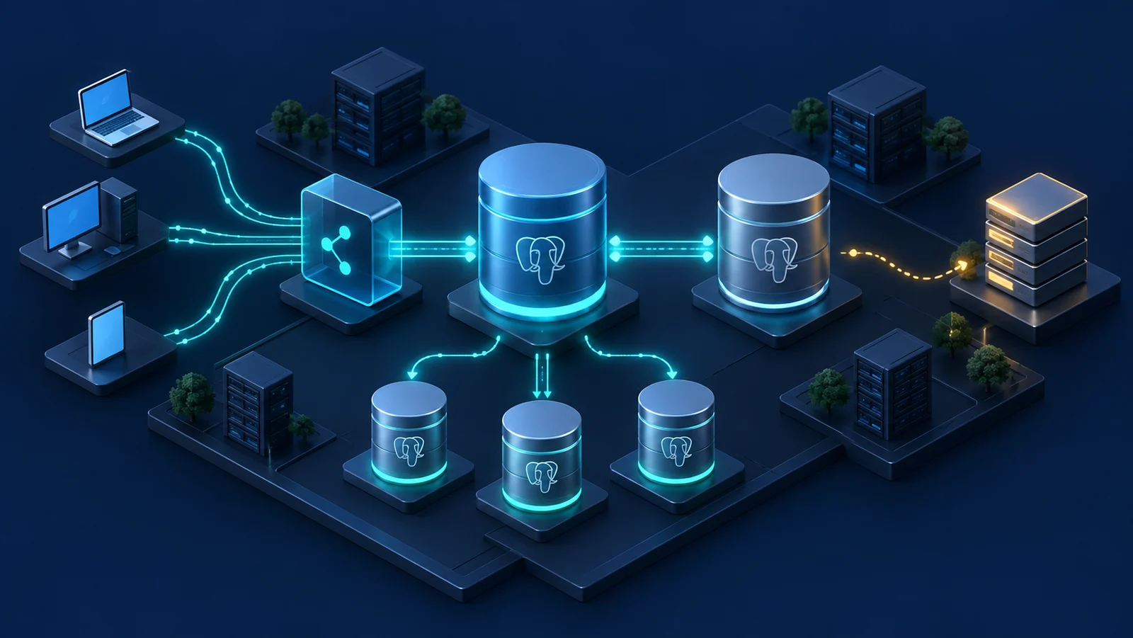 Cụm AlloyDB Omni on-premises với VIP, PgBouncer, HAProxy, primary, standby và read pool