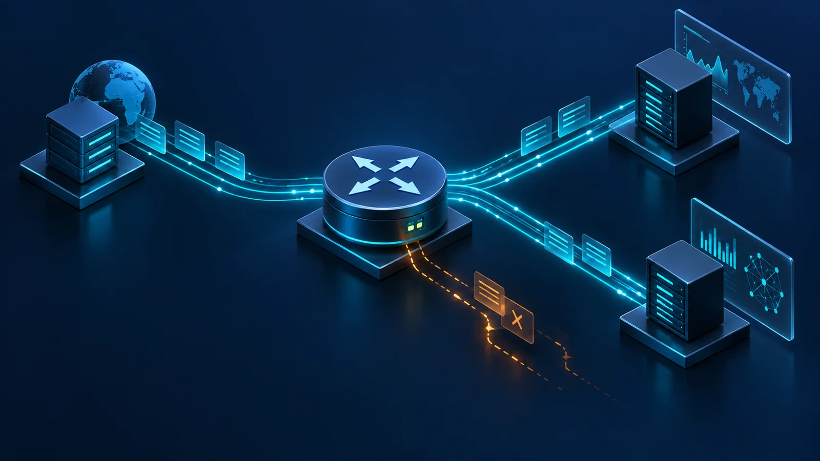 Router BGP gửi BMP route monitoring tới hai collector và được đối chiếu với route generator
