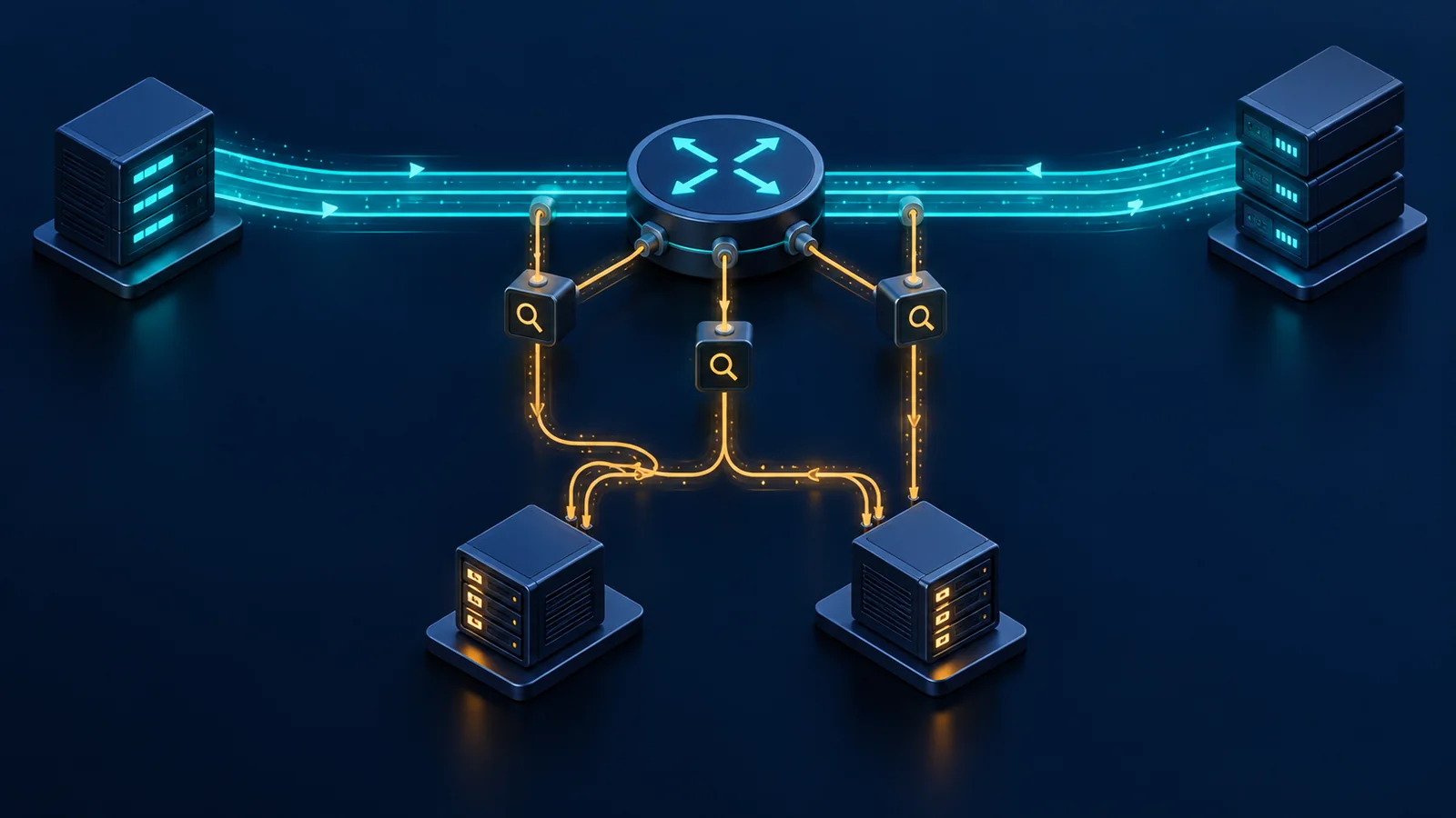 Minh họa: Nguồn BGP độc lập, router và hai collector tạo các điểm đối chiếu route view; sơ đồ khái niệm, không phải topology sản phẩm.
