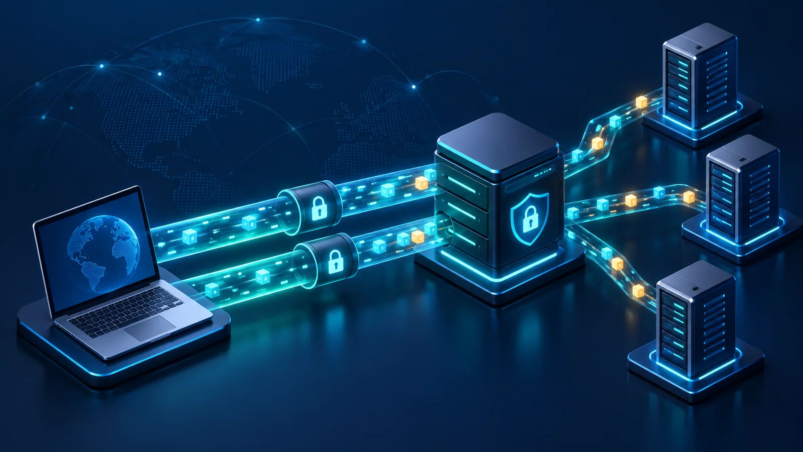 Minh họa DNS mã hóa qua hai đường transport tới resolver trong phòng lab mạng.