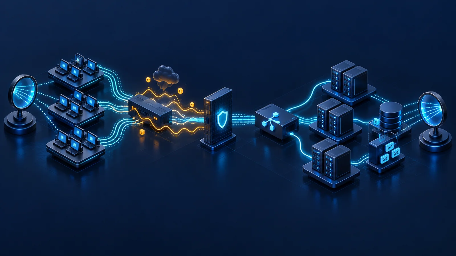 Minh họa phòng lab WebSocket end-to-end với bộ mô phỏng mạng và điểm đo hai đầu.