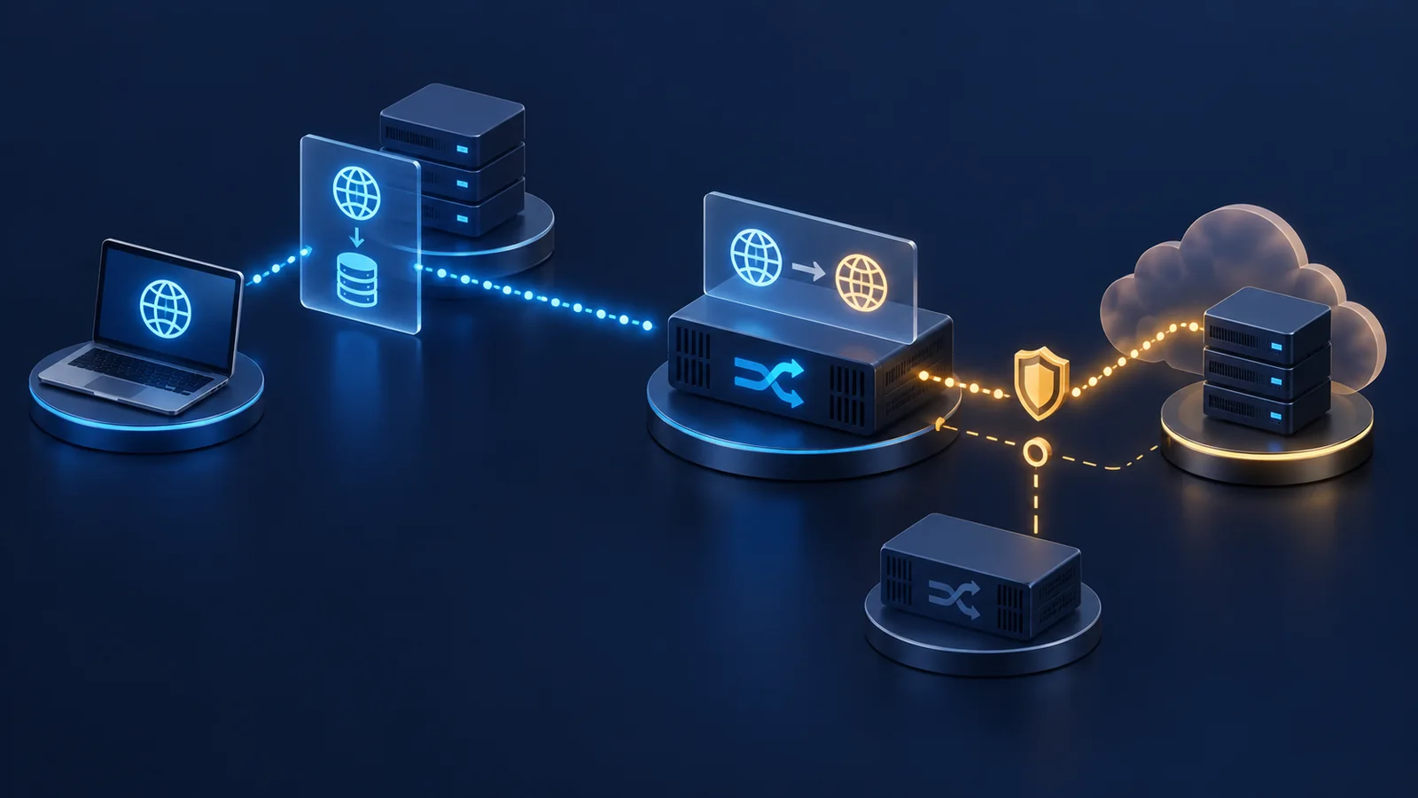 Minh họa: Kết nối miền IPv6-only với dịch vụ IPv4. Ảnh AI, không phải kết quả đo.
